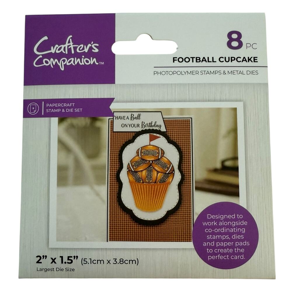 Crafters Companion Football Cupcake 8 Piece Paper Crafts Die Set